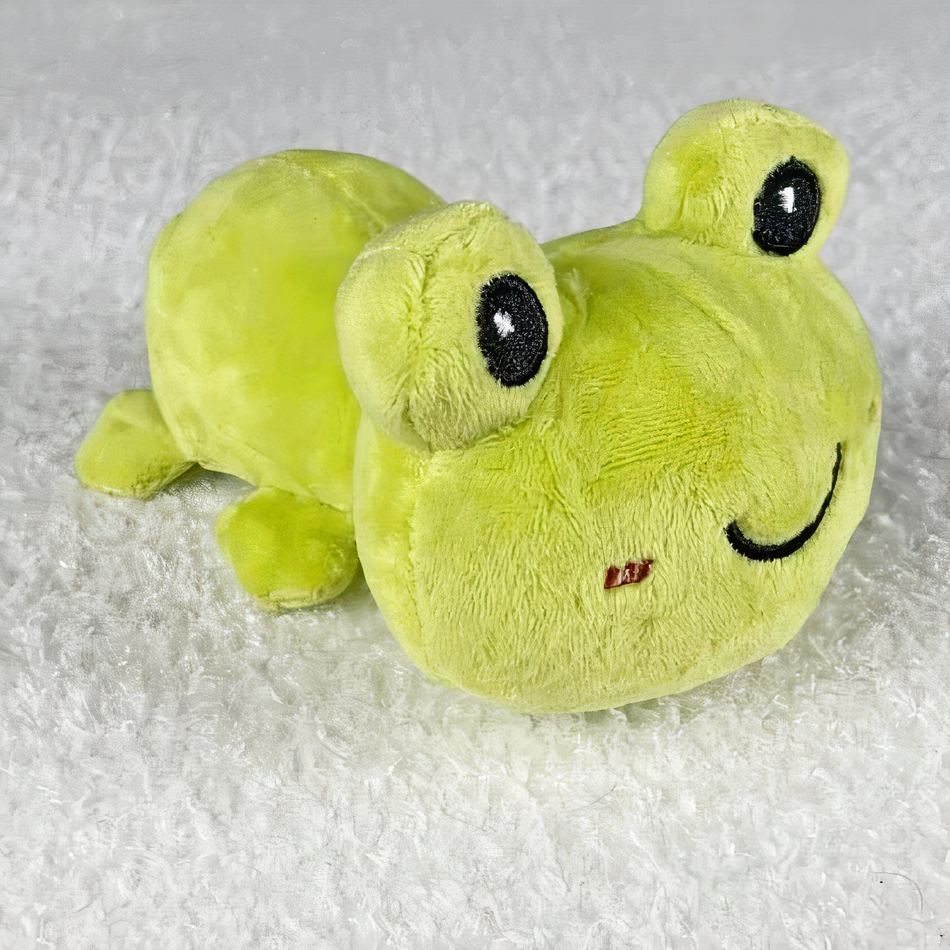 Peluche grenouille verte douce enfant câline et ludique La compagnie de la peluche